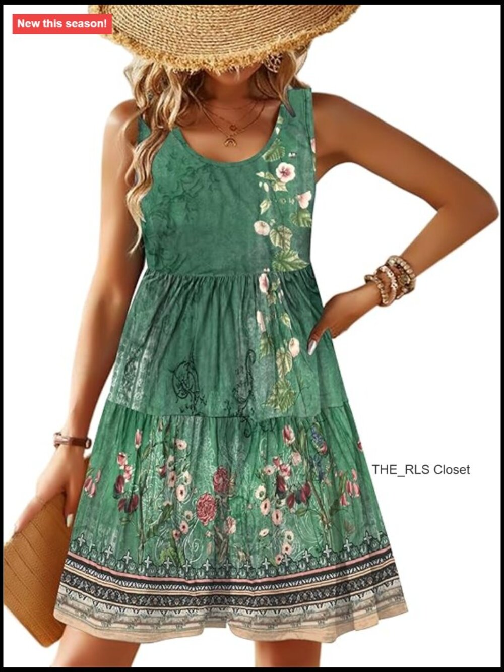 Sleeveless Tank Sundress with Pockets Tiered Swing A-Line Beach Dress
